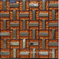 Aluminium dengan Orange Coffee Color Mosaic Glass